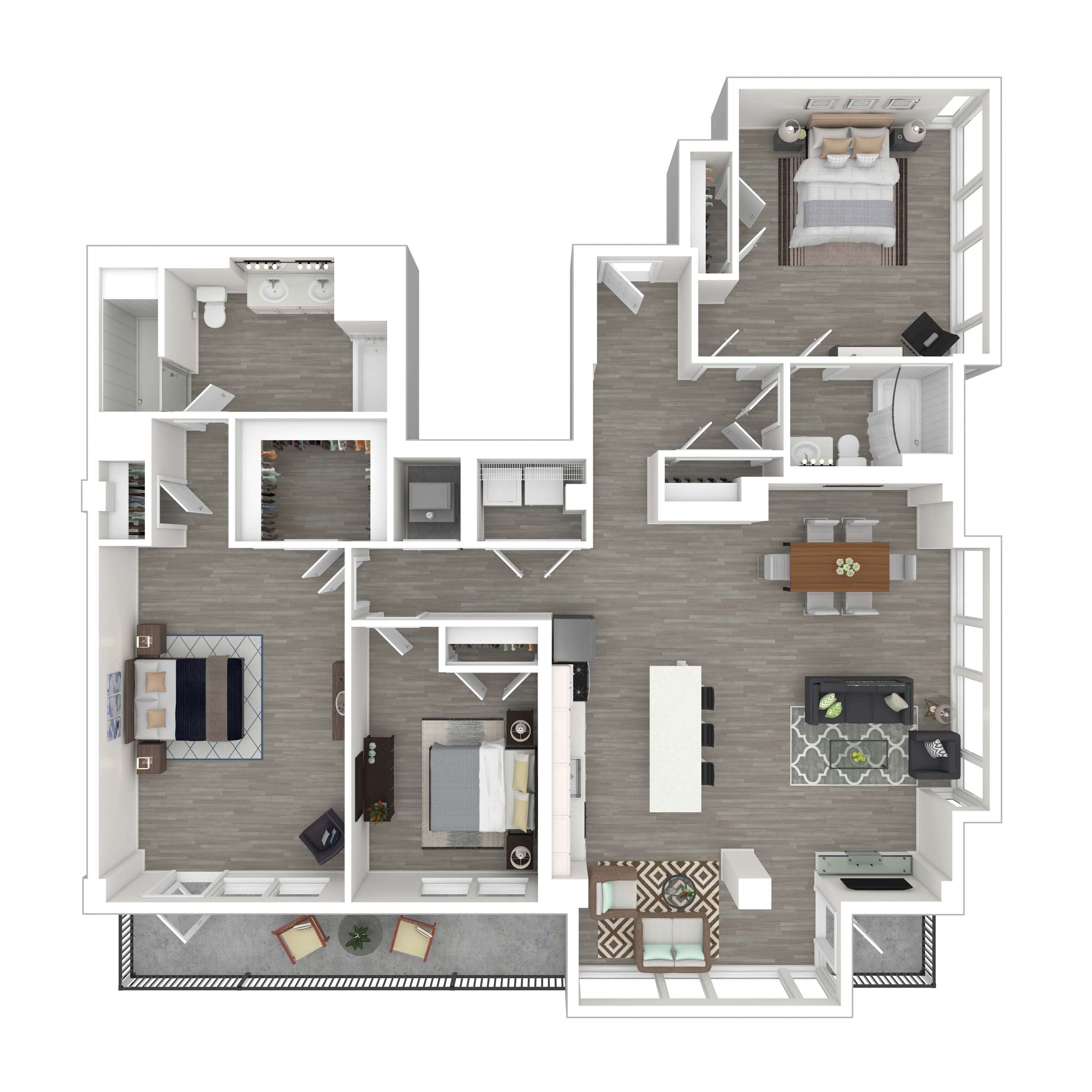 Floor plan for 3 beds, 2 baths, 1785 sqft